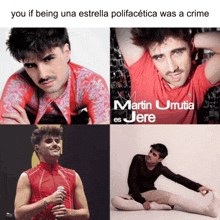 a collage of photos of a man named martin urrutia es jere