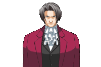 a cartoon of a man in a red suit and white tie
