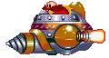 sonic the hedgehog is sitting on top of a giant drill in a pixel art .