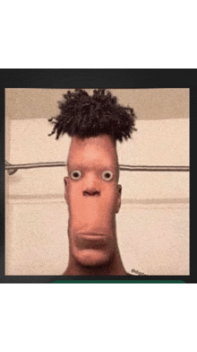 a picture of a man with a very long neck