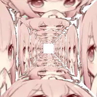 a drawing of a girl 's face is displayed in a cube