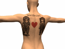 the back of a person with levi de cori tattooed on it