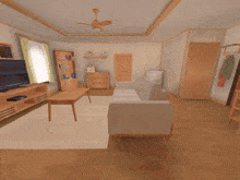 a monster is coming out of a doorway in a room