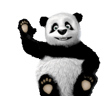 Panda Waving Sticker - Panda Waving Hi Stickers