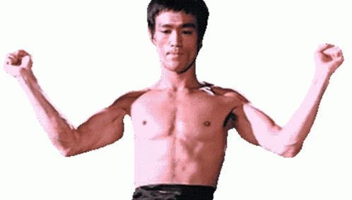 Bruce Lee Muscle Sticker - Bruce Lee Muscle Fit - Discover & Share GIFs
