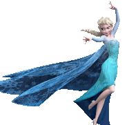 a cartoon of elsa from frozen is dancing in the air