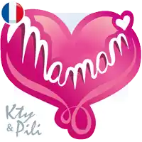 a pink heart with the word mamam written on it