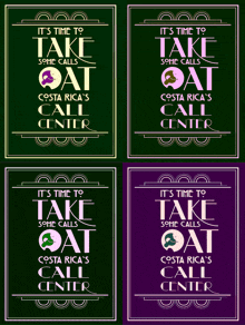 a set of four posters that say it 's time to take some calls