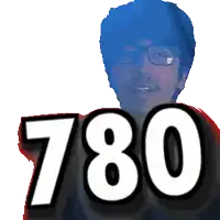 a pixelated image of a man with the number 780