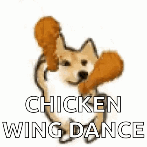 Gif - Chicken Wing Dance by funny dog!