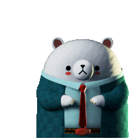 a teddy bear wearing a suit and tie with a x on its face