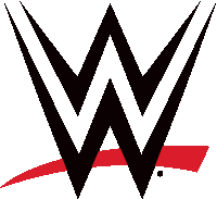 a logo for the wrestling company wwe with a red stripe underneath it