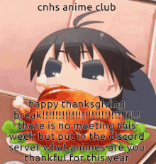 Cnhs Anime Club Happy Thanksgiving GIF