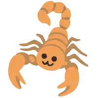 a cartoon scorpion with a face on it
