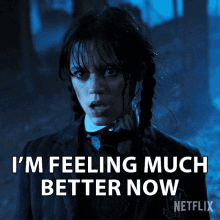 Im Feeling Much Better Now Wednesday Addams GIF