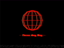 a red sphere with the words press any key written below it