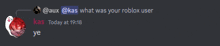 a screenshot of a discord conversation between two people