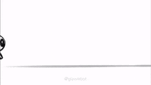a black and white drawing of a cartoon character standing on a white background .