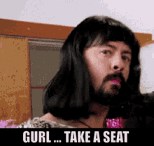 Take A Seat Hair Flip GIF - Take A Seat Hair Flip Sit Down GIFs