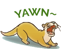 Otter Yawn Sticker - Otter Yawn Stretch Stickers