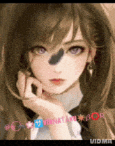 a close up of a girl 's face with the words " hinataku boruto " on the bottom right