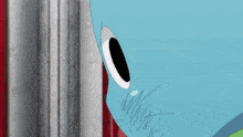 a close up of a cartoon character 's face with a black eye