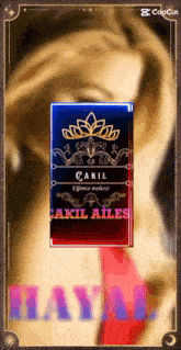 a card that says ' cakil ' on it