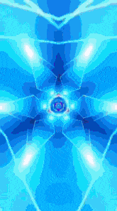 a blue background with a circle in the middle of it