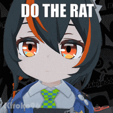 a picture of a girl with do the rat written on it