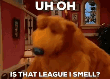League Of Legends Bear In The Big Blue House GIF - League Of Legends Bear In The Big Blue House Smell GIFs