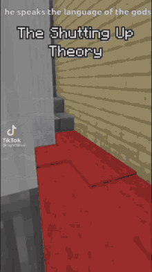 a screenshot of a minecraft video titled the shutting up theory