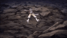 a person is being struck by a lightning bolt in a dark room .