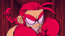 a close up of a cartoon character 's face with a big smile
