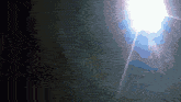 a light shines through a hole in a dark sky