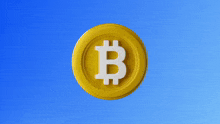 a hand is holding a gold coin with a white letter b on it