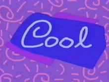 the word cool is written on a purple and blue background