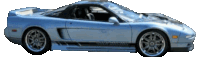 a blue sports car with a black strip on the side