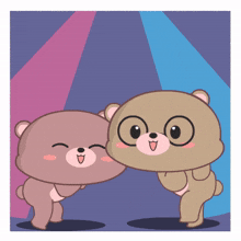 baby bear brown blushed friends dancing