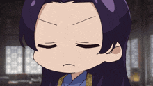 a close up of a cartoon character 's face with a serious look on her face
