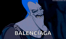 a cartoon character with the word balenciaga written on the bottom