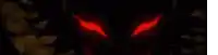 a close up of a person with red eyes .