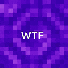 a purple background with the word wtf in white letters