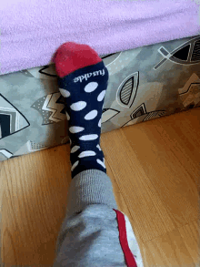 sock foot polka dots