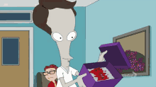 When I Want To Give Someone A Pressent First GIF - Roger Smith American Dad Larynx GIFs