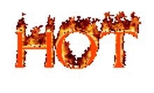 hot fire burning flames text