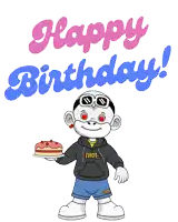 a cartoon character with a hoodie that says zhot on it