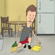 Sweeping The Floor Butt-head GIF - Sweeping The Floor Butt-head Mike Judge GIFs