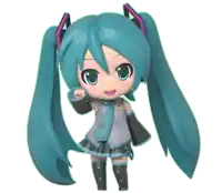hatsune miku is a cartoon character with blue hair and headphones