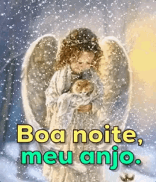 good night angel angel snow winter night