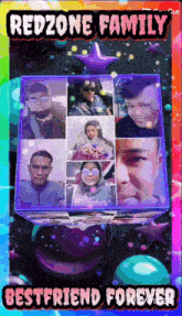 a collage of photos with the words redzone family best friend forever
